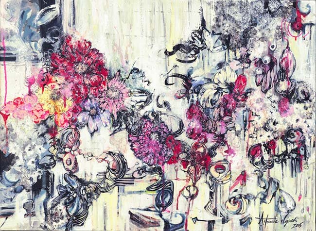 Antoinette Wysocki A Wallflower No More 2015 Mixed media on canvas 20 x 30 in (50.8 x 76.2 cm)