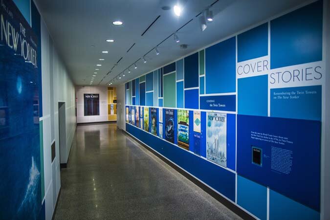 Museum staff prepares for exhibition at the South Tower gallery in New York, NY on Thursday, May 18, 2017. Photo by Jin Lee, 9/11 Memorial